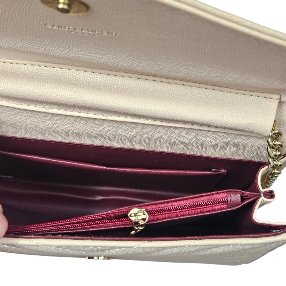 Yves Saint Laurent Cream Quilted Wallet Purse - Picture 12 of 16